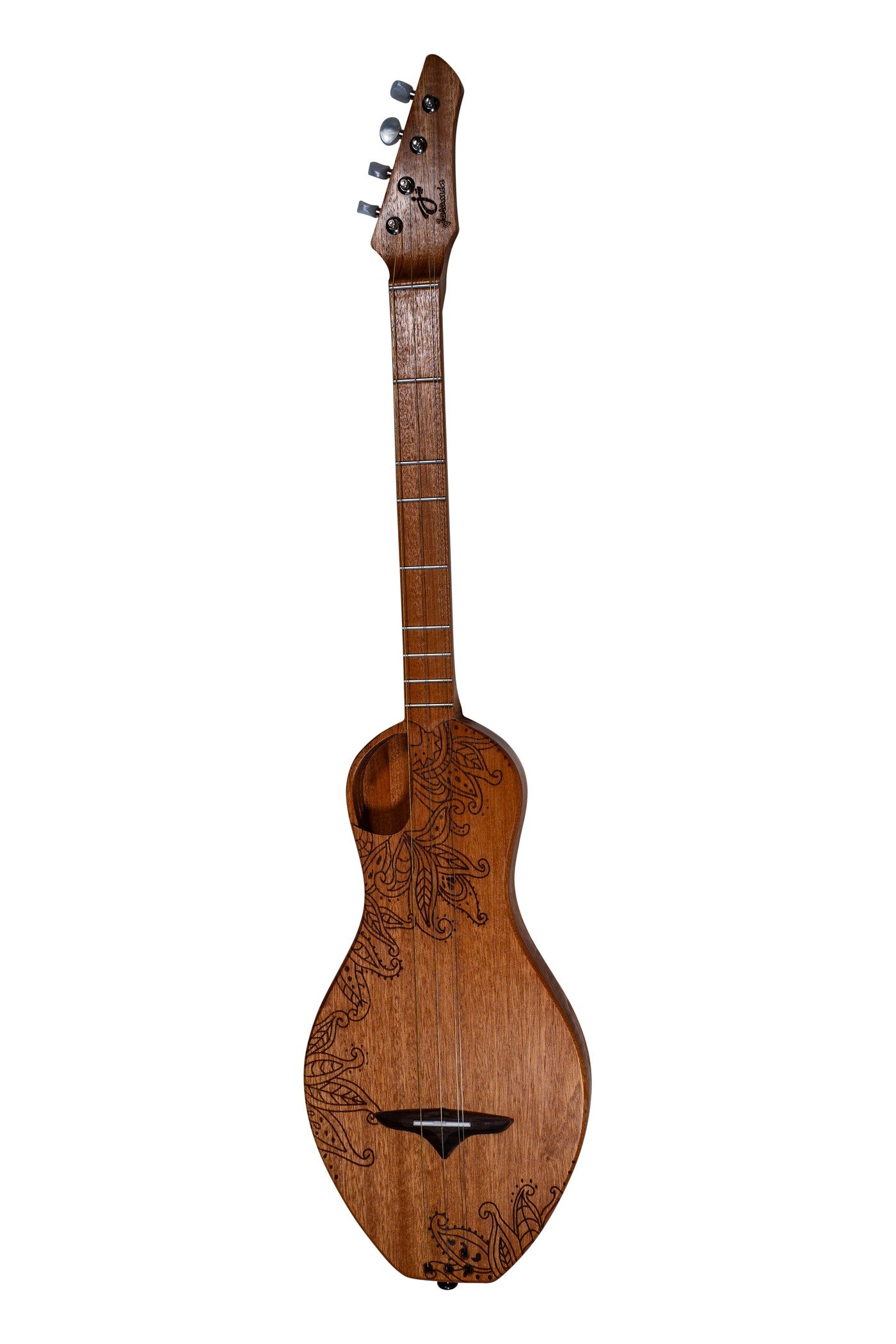 the Boondocker D2 Sapele Walking Dulcimer Acoustic 4-String w/Henna Top (MADE IN USA)