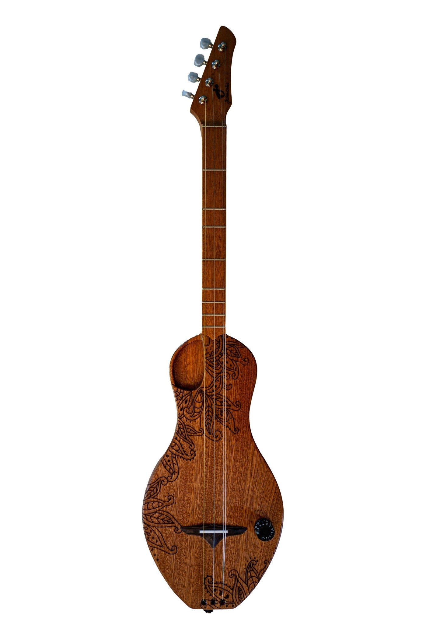 the Boondocker Sapele Walking Dulcimer Electric/Acoustic 4-String w/Henna Top