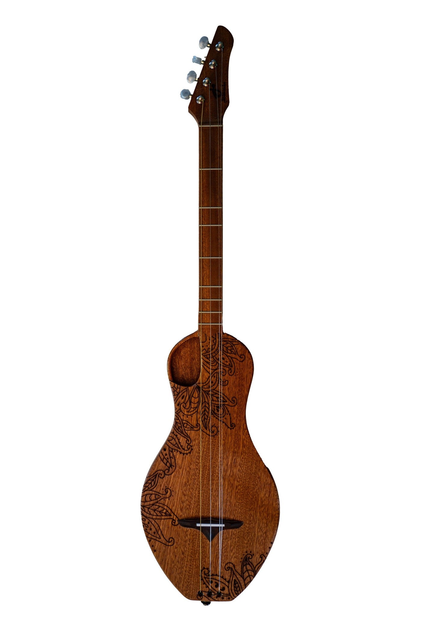 the Boondocker Classic Sapele Walking Dulcimer Acoustic 4-String w/Henna Top