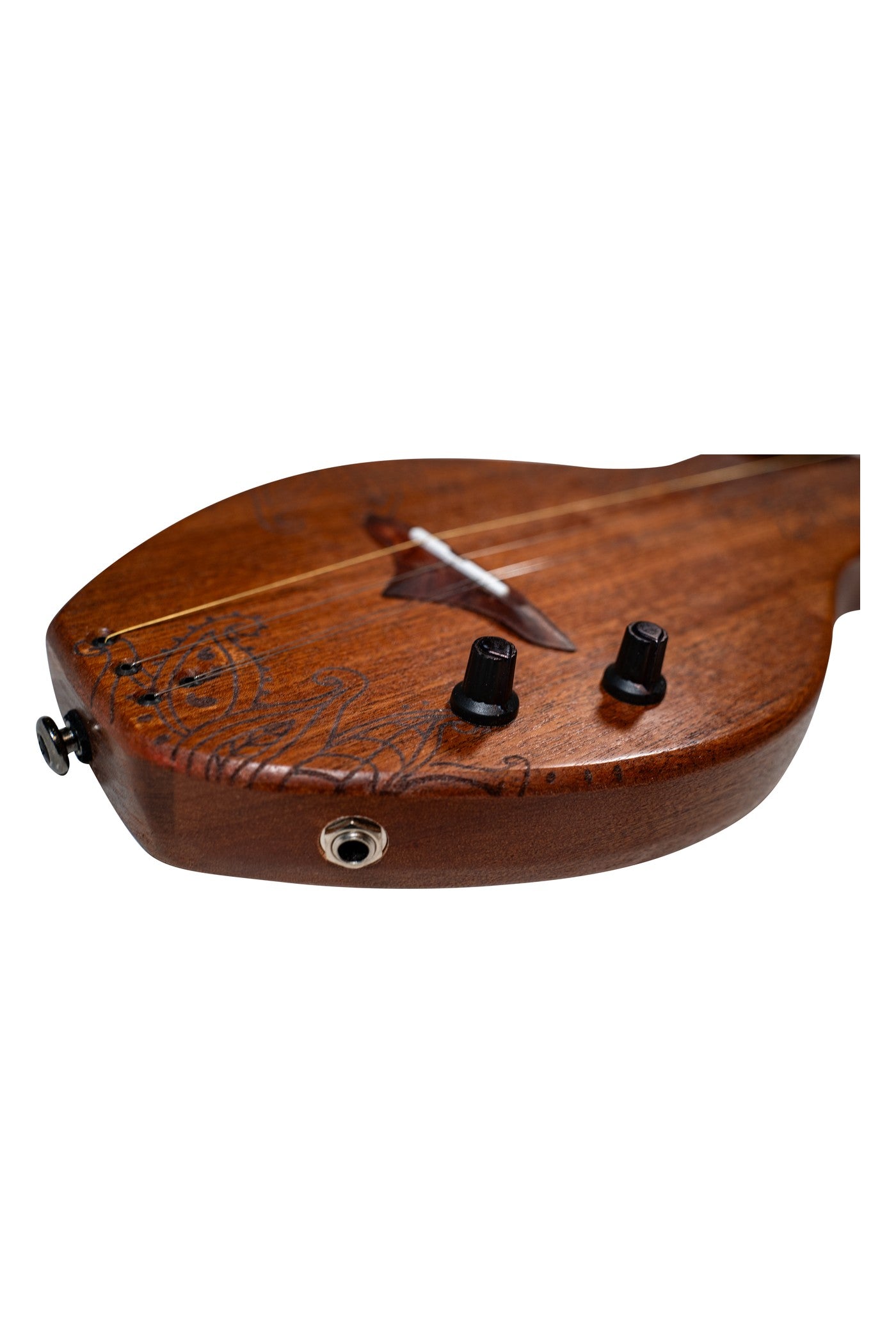 the Boondocker D2 Sapele Dulcimer Guitar Electric/Acoustic 4-String w/Henna Top (MADE IN USA)