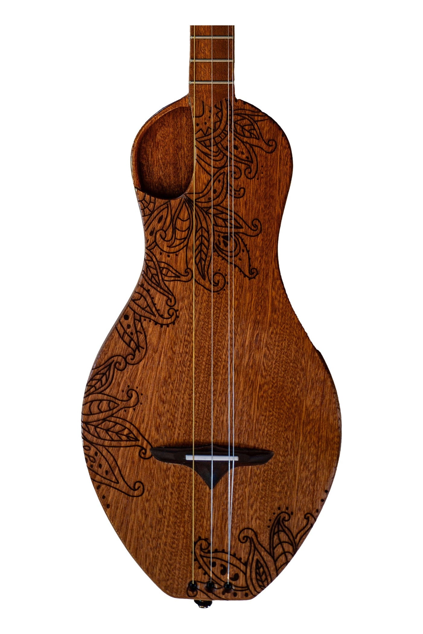 the Boondocker Classic Sapele Walking Dulcimer Acoustic 4-String w/Henna Top
