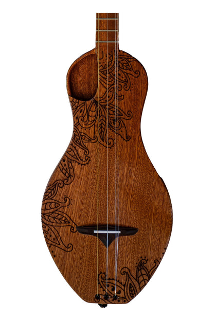 the Boondocker Classic Sapele Walking Dulcimer Acoustic 4-String w/Henna Top