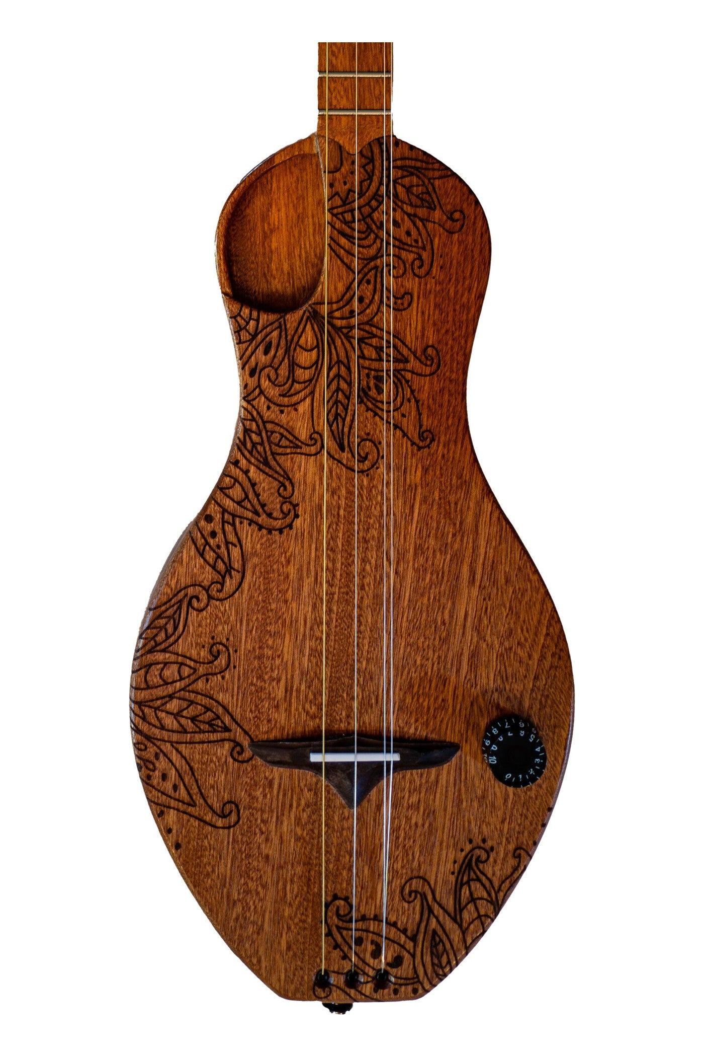 the Boondocker Sapele Walking Dulcimer Electric/Acoustic 4-String w/Henna Top