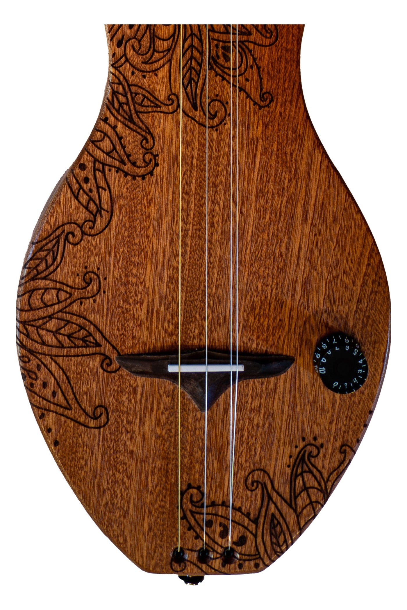 the Boondocker Sapele Walking Dulcimer Electric/Acoustic 4-String w/Henna Top