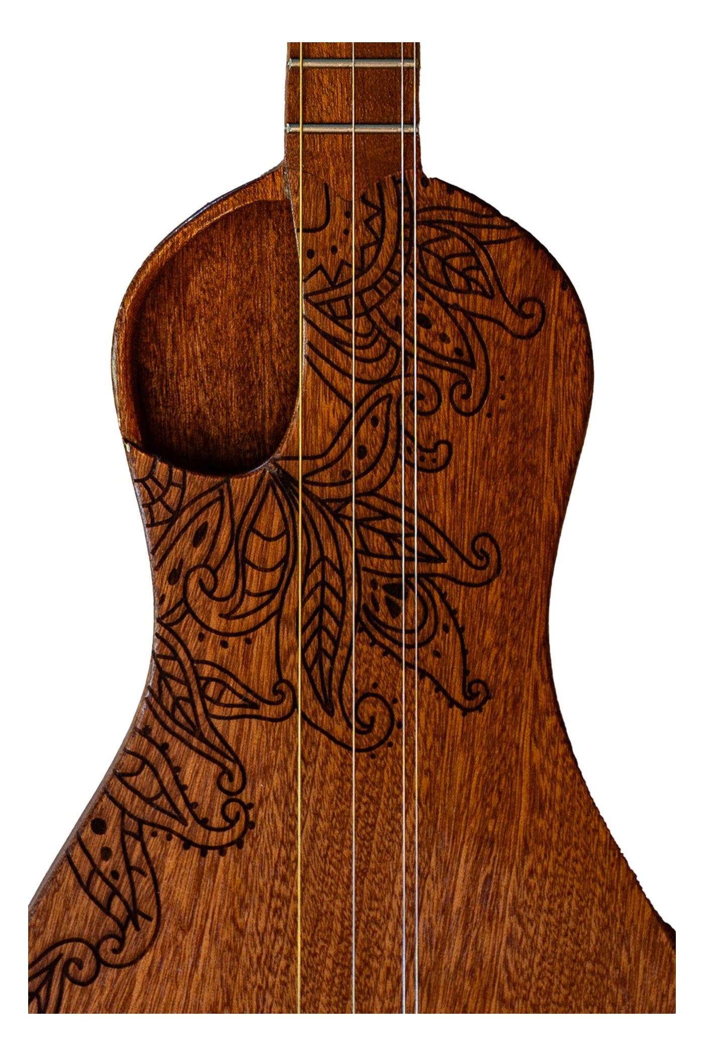 the Boondocker Classic Sapele Walking Dulcimer Acoustic 4-String w/Henna Top