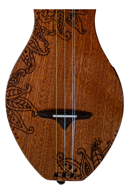 the Boondocker Classic Sapele Walking Dulcimer Acoustic 4-String w/Henna Top