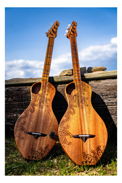 the Boondocker Sapele Walking Dulcimer Electric/Acoustic 4-String w/Henna Top