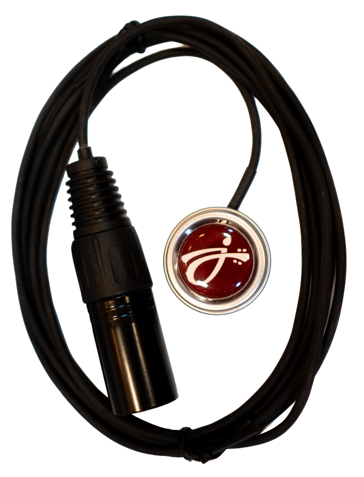 Jaromin VOICE contact microphone, steel sensor and attached XLR cable